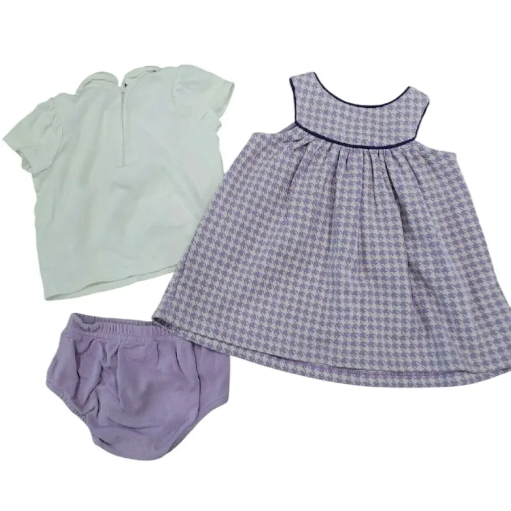 3pc purple houndstooth jumper set